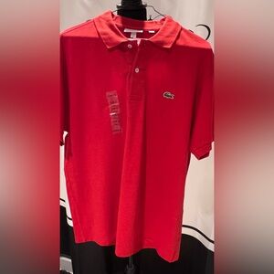 Lacoste Men's Vibrant Red Polo Shirt Men’s Large